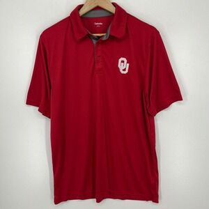 Captivating Apparel Oklahoma Sooners Mens L Crimson Red Performance Polo Shirt